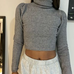 puffy shoulder sweater